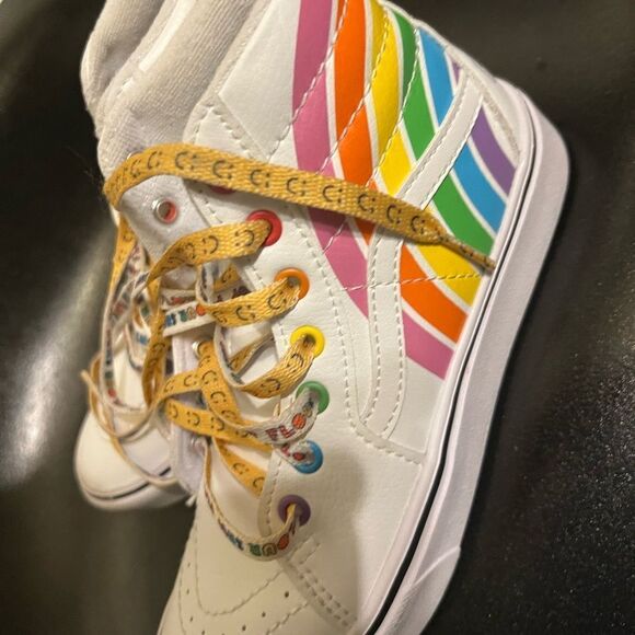 Vans Flour Shop x Super ComfyCush Sk8-Hi 'Rainbow' VN0A54EU2N7 Sz 2 - Picture 9 of 10